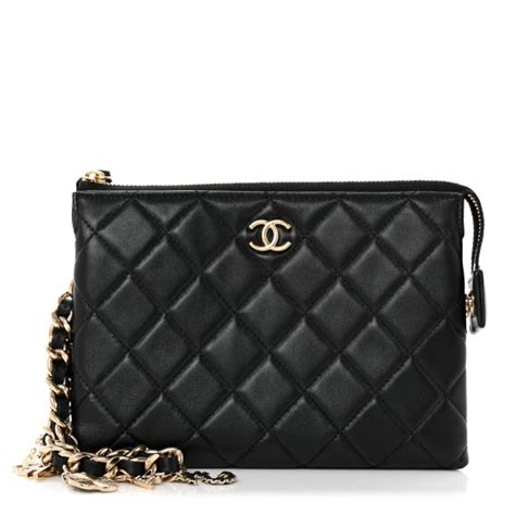 black chanel bag with charms|CHANEL Lambskin Coco Charms Quilted Pouch Bag Black.